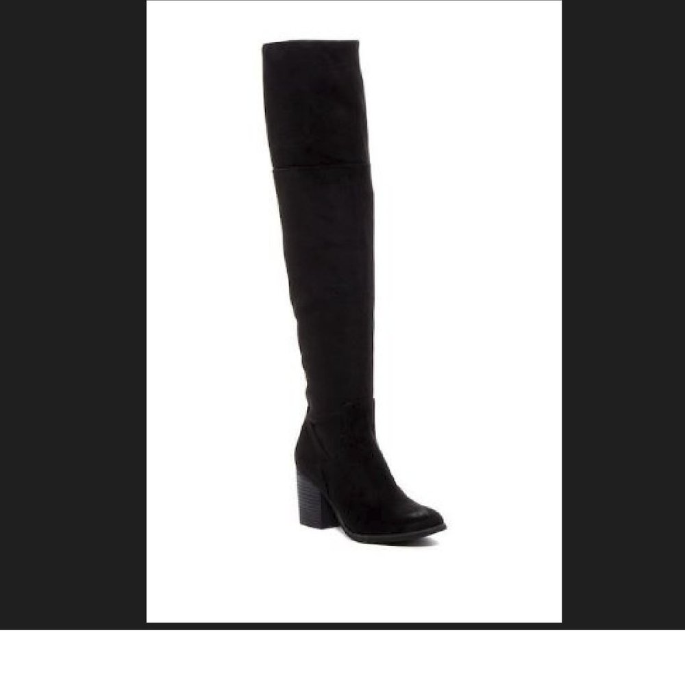 Black Suede over the Knee High Boots